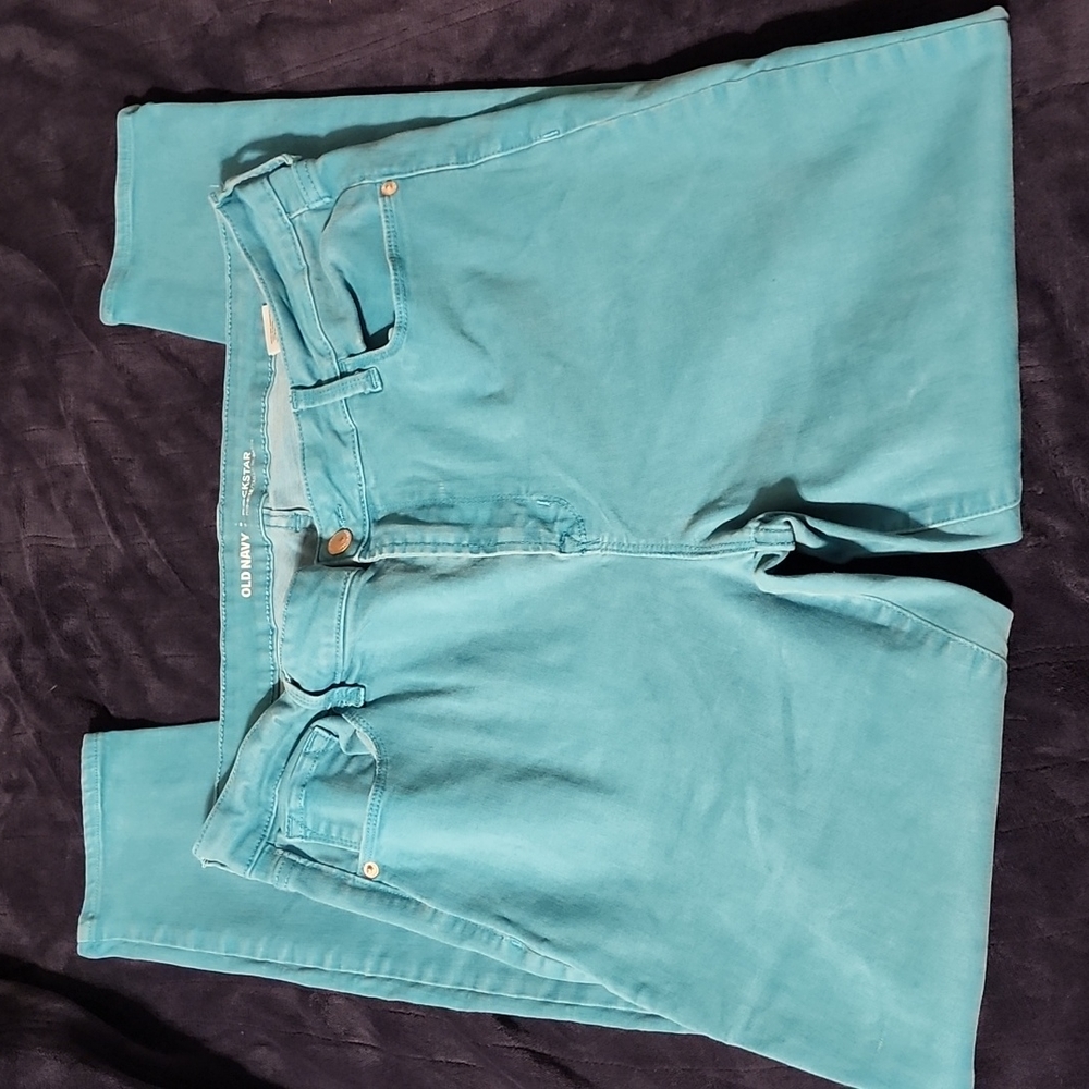 Teal Mid-Rise Rockstar Jeans